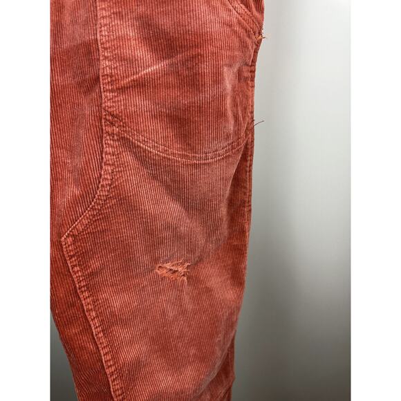 Anthropologie x PILCRO The Wanderer Corduroy Overalls Size 30 Distressed Orange - Picture 5 of 16